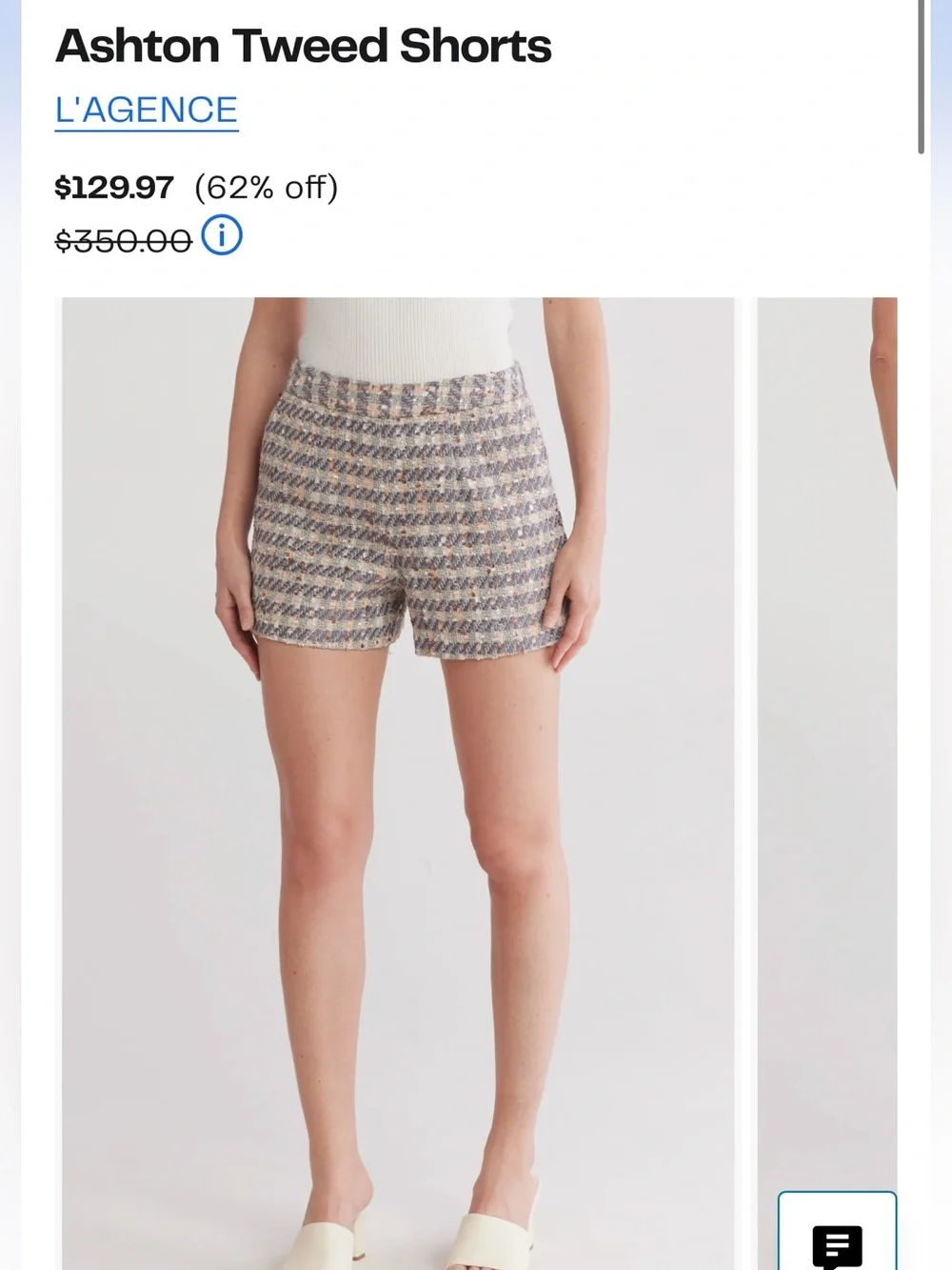 New! L'AGENCE Ashton Tweed Shorts
